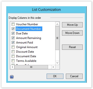 Documents List Customization. Click to enlarge.