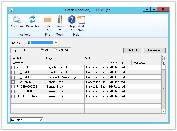 Batch Recovery tool. Click to enlarge.